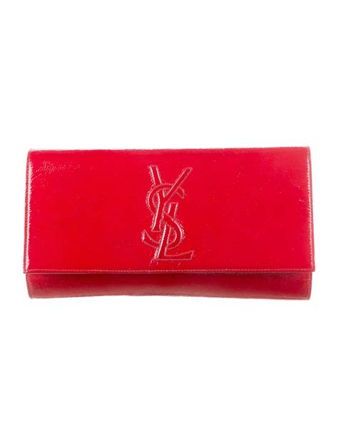 Saint Laurent Belle de Jour Clutch Leather Large Red 3038521